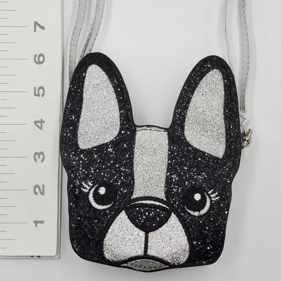 Justice Glitter Boston Terrier Mini Cross Body Bag - Picture 7 of 14